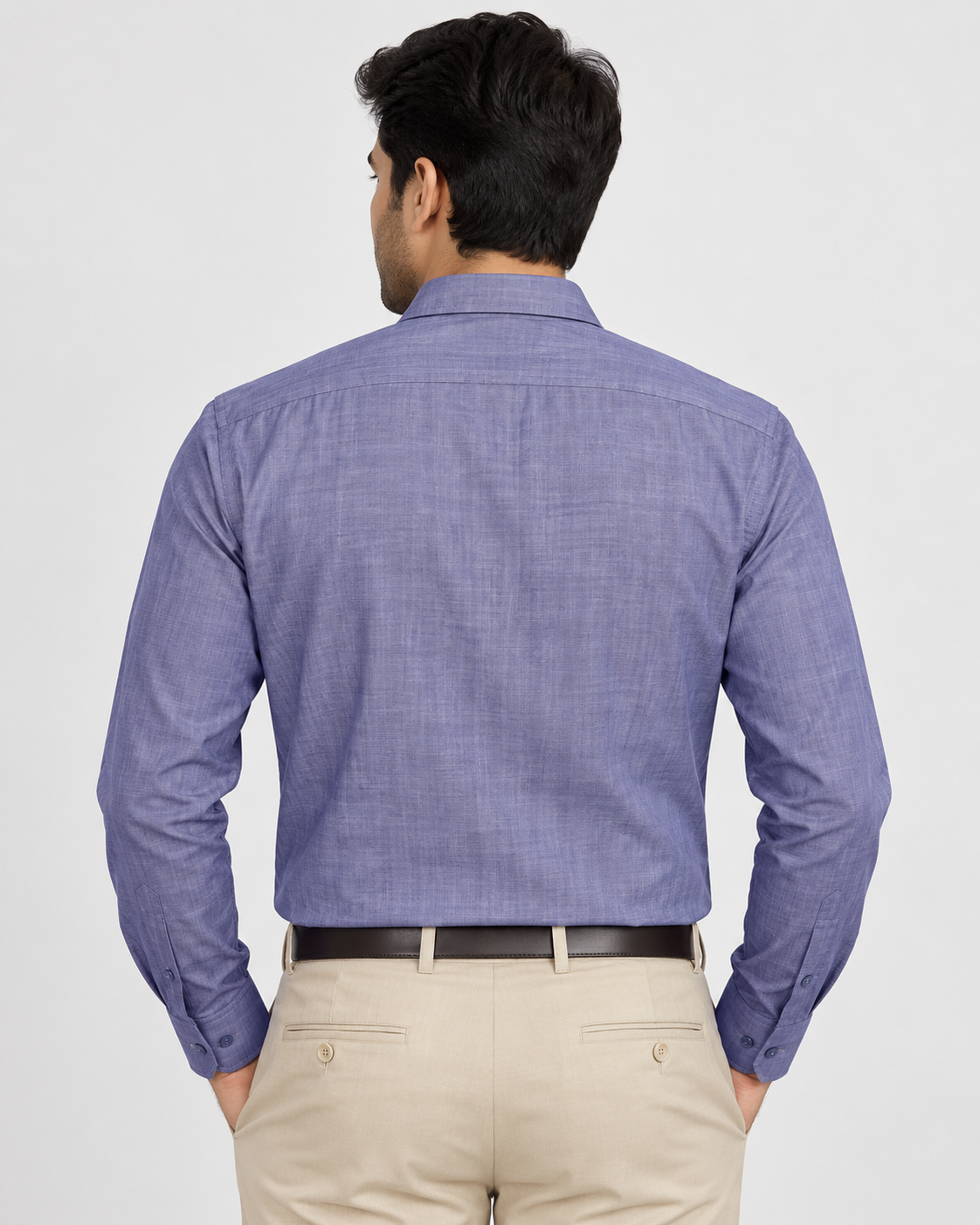 Dusty Lavender Purple Textured Cotton Full Sleeve Regular Fit Shirt