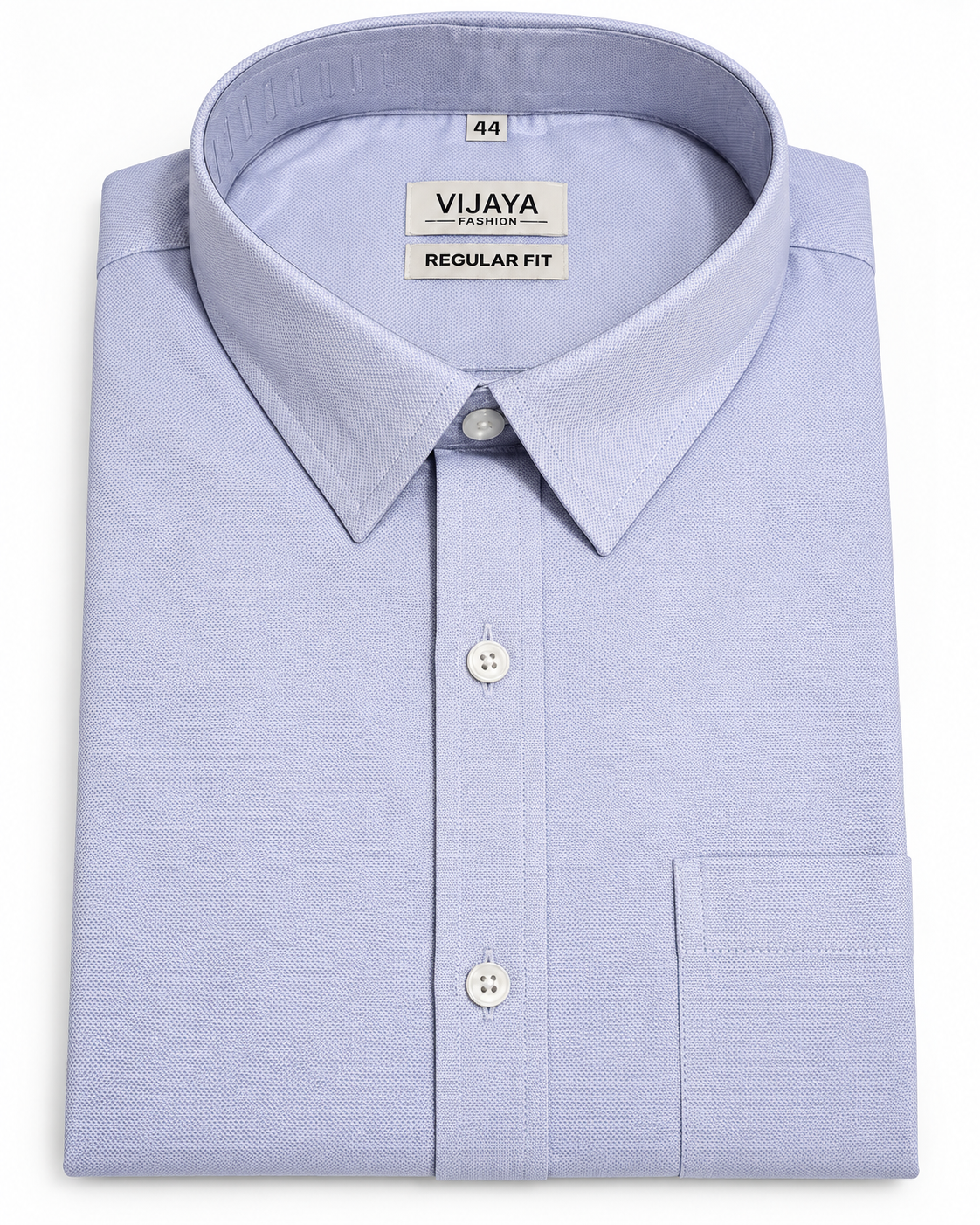 Pale Lavender Blue Solid Polyester Blend Full Sleeve Regular Fit Shirt