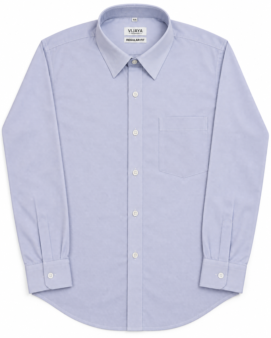 Pale Lavender Blue Solid Polyester Blend Full Sleeve Regular Fit Shirt