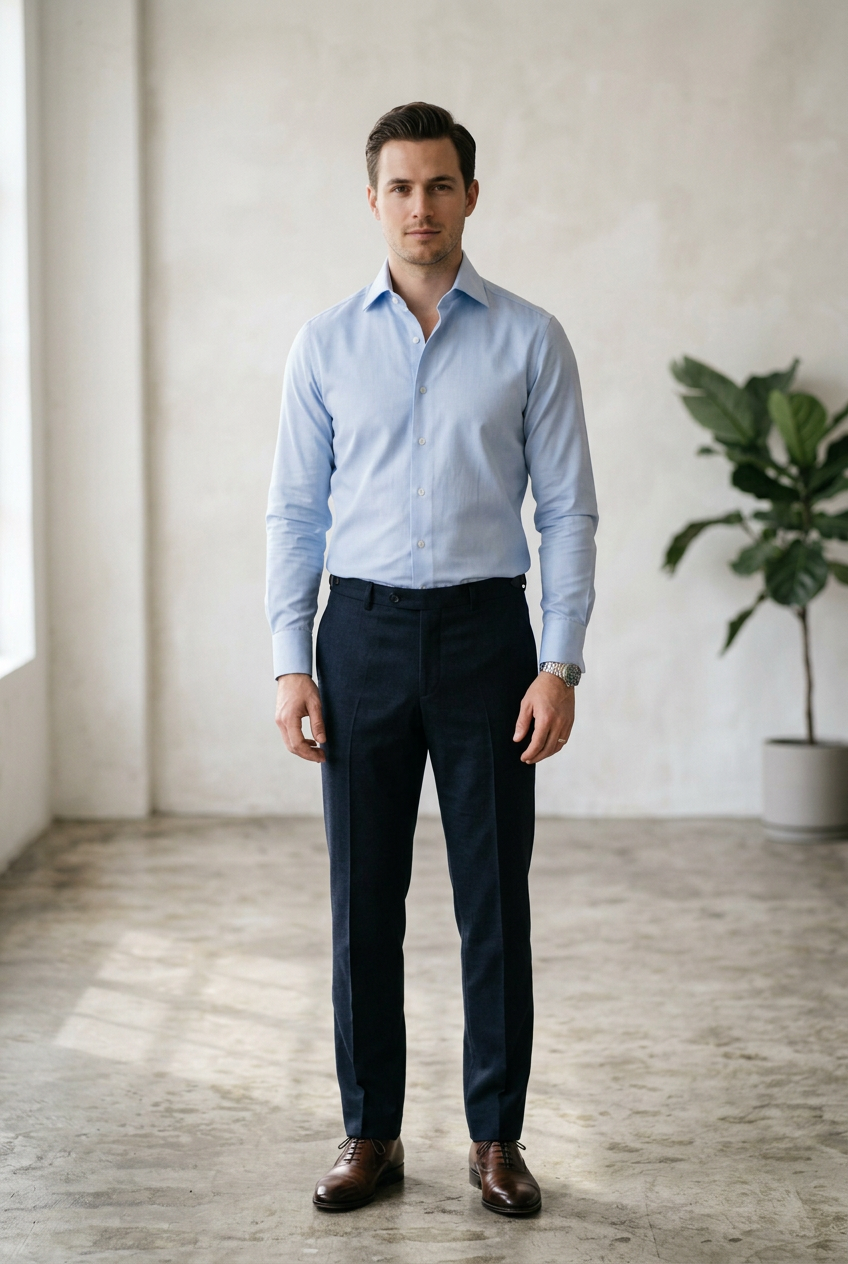 Light Blue Comfort Fit Shirt 100% Cotton