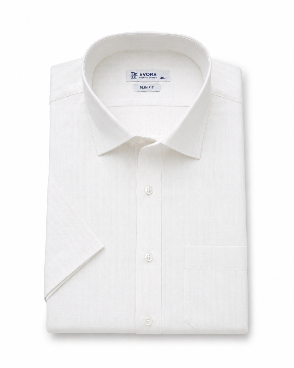 Evora Men's Soft White Vertical Stripe Half Sleeve Cotton Shirt