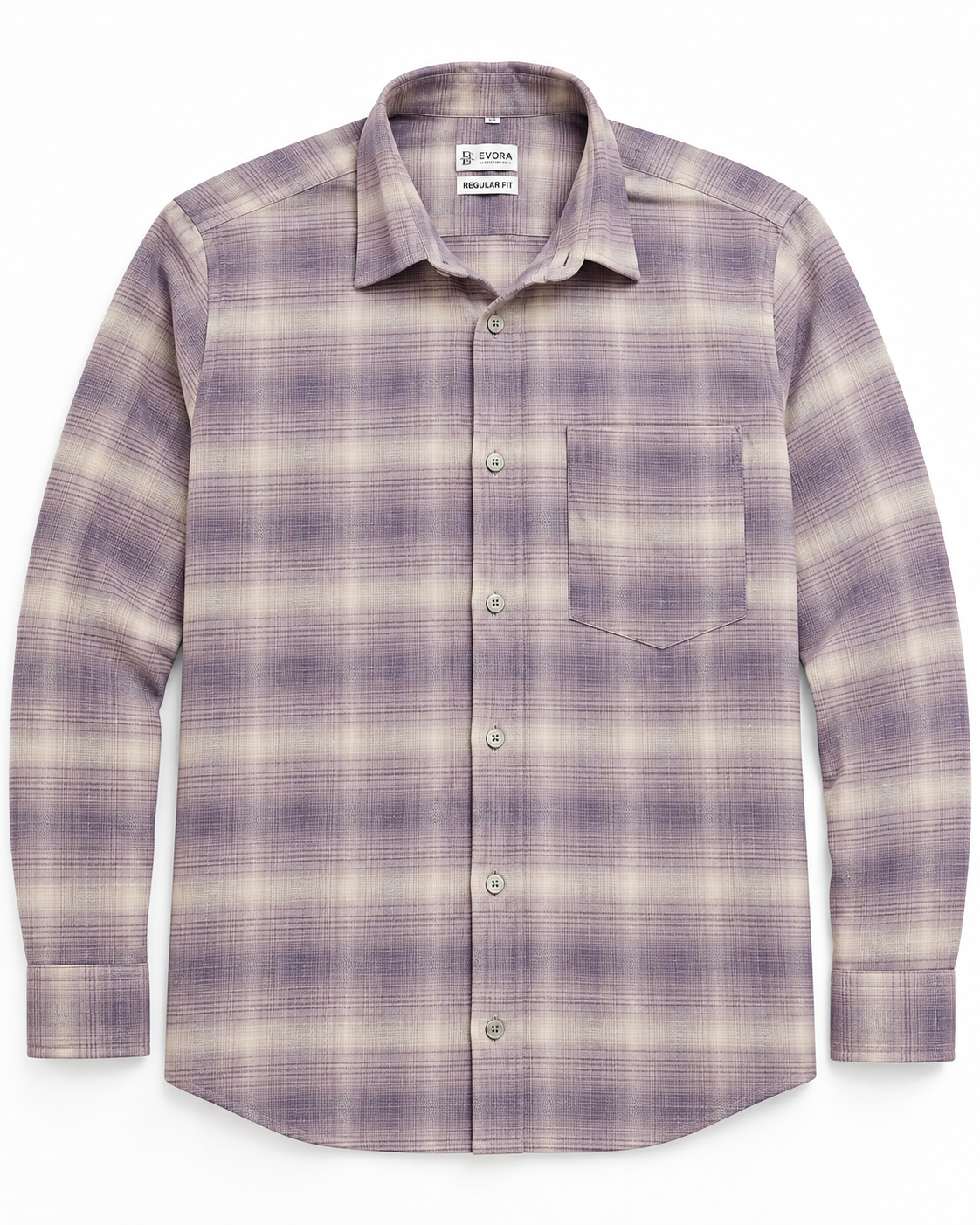 Dusty Mauve Purple Plaid Check Cotton Full Sleeve Regular Fit Shirt