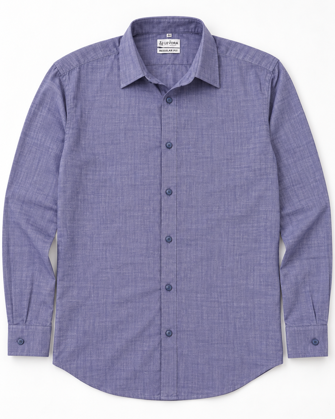 Dusty Lavender Purple Textured Cotton Full Sleeve Regular Fit Shirt