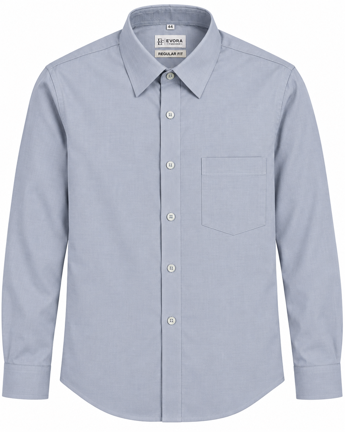 Light Steel Blue Solid Full Sleeve Regular Fit Shirt