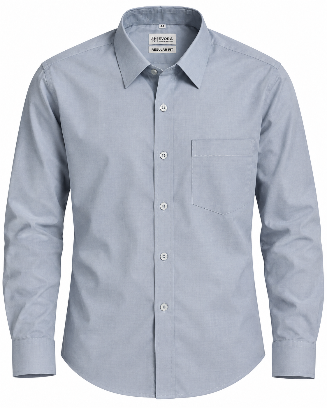 Light Steel Blue Solid Full Sleeve Regular Fit Shirt