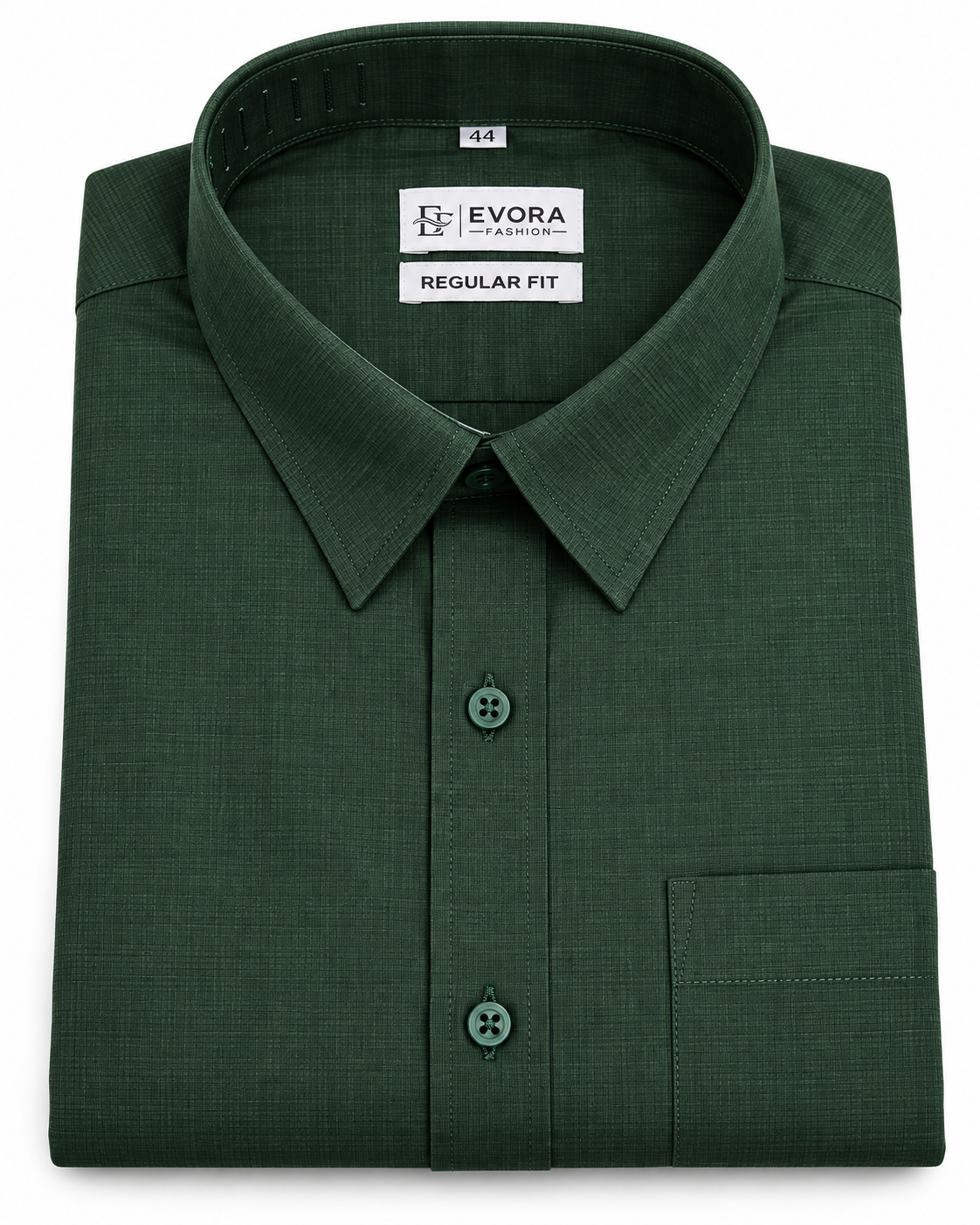 Deep Forest Green Textured Full Sleeve Regular Fit Shirt
