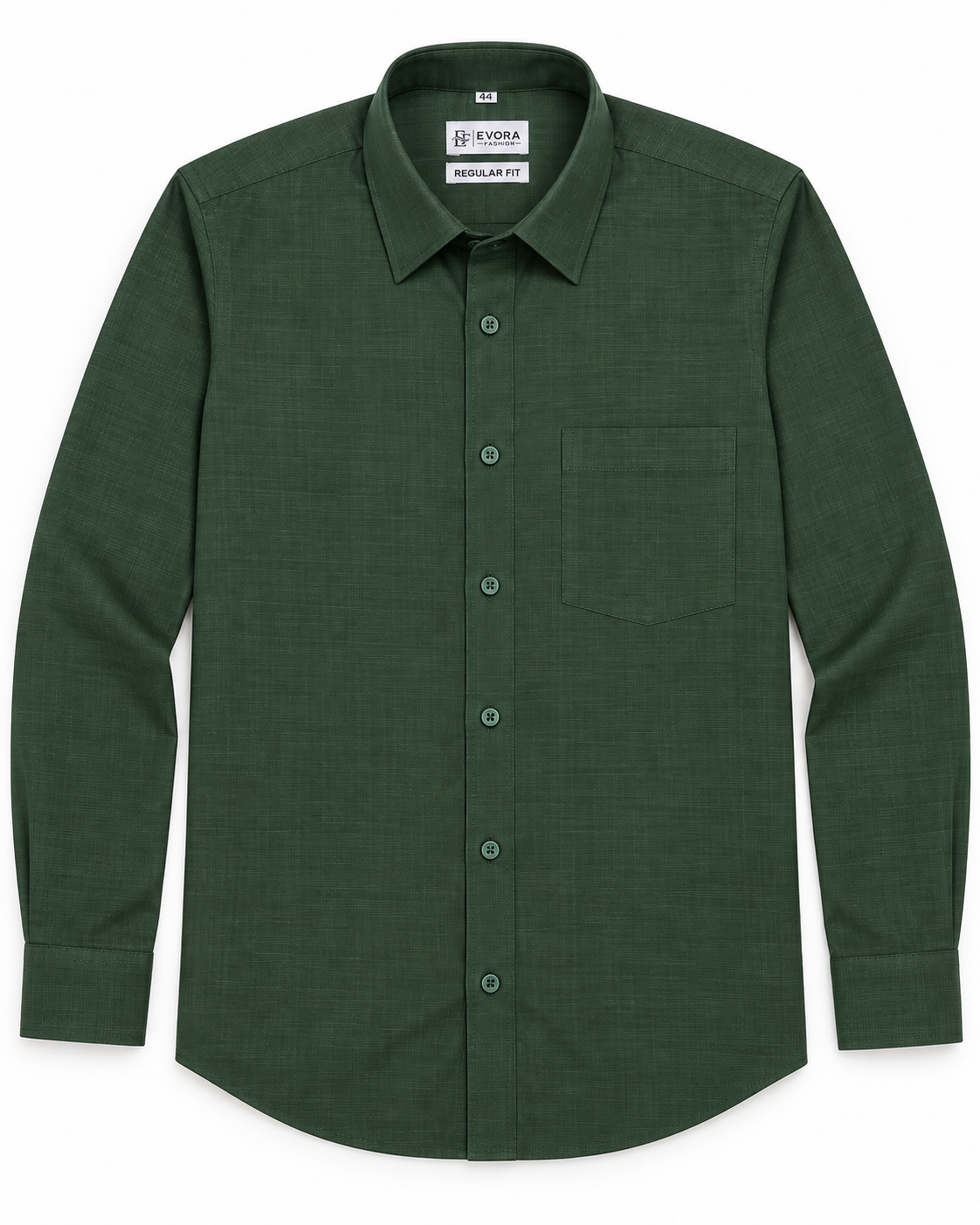 Deep Forest Green Textured Full Sleeve Regular Fit Shirt