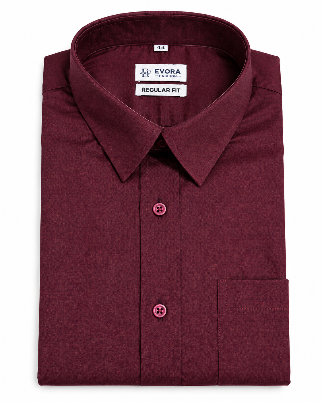 Deep Wine Burgundy Solid Textured Full Sleeve Regular Fit Shirt
