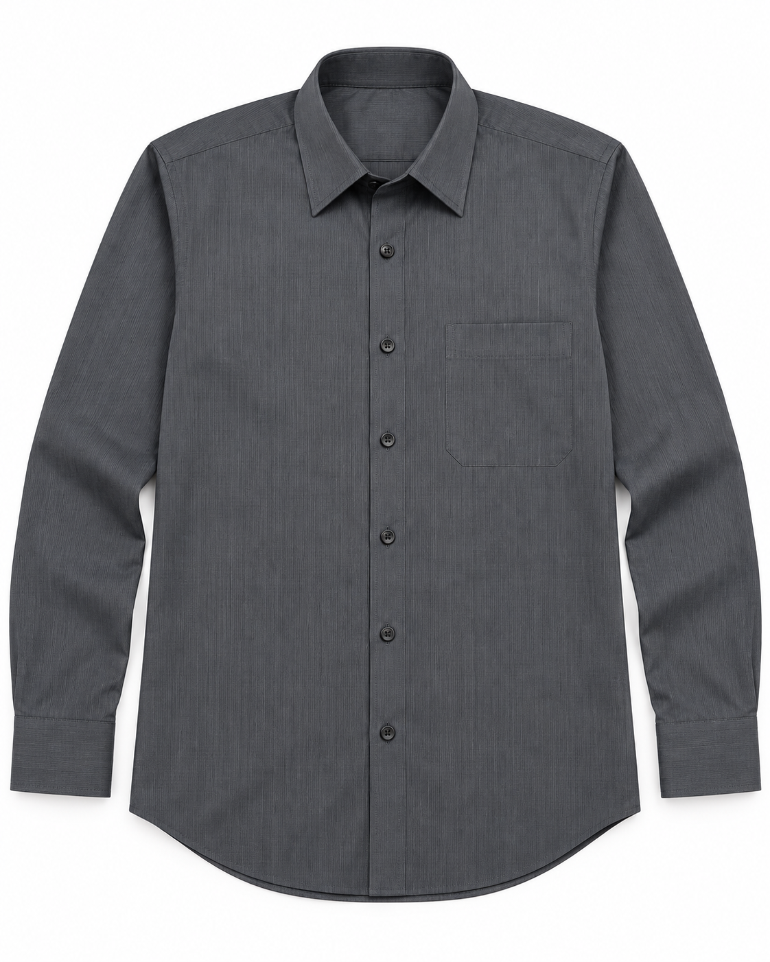 Graphite Charcoal Gray Textured Full Sleeve Regular Fit Shirt
