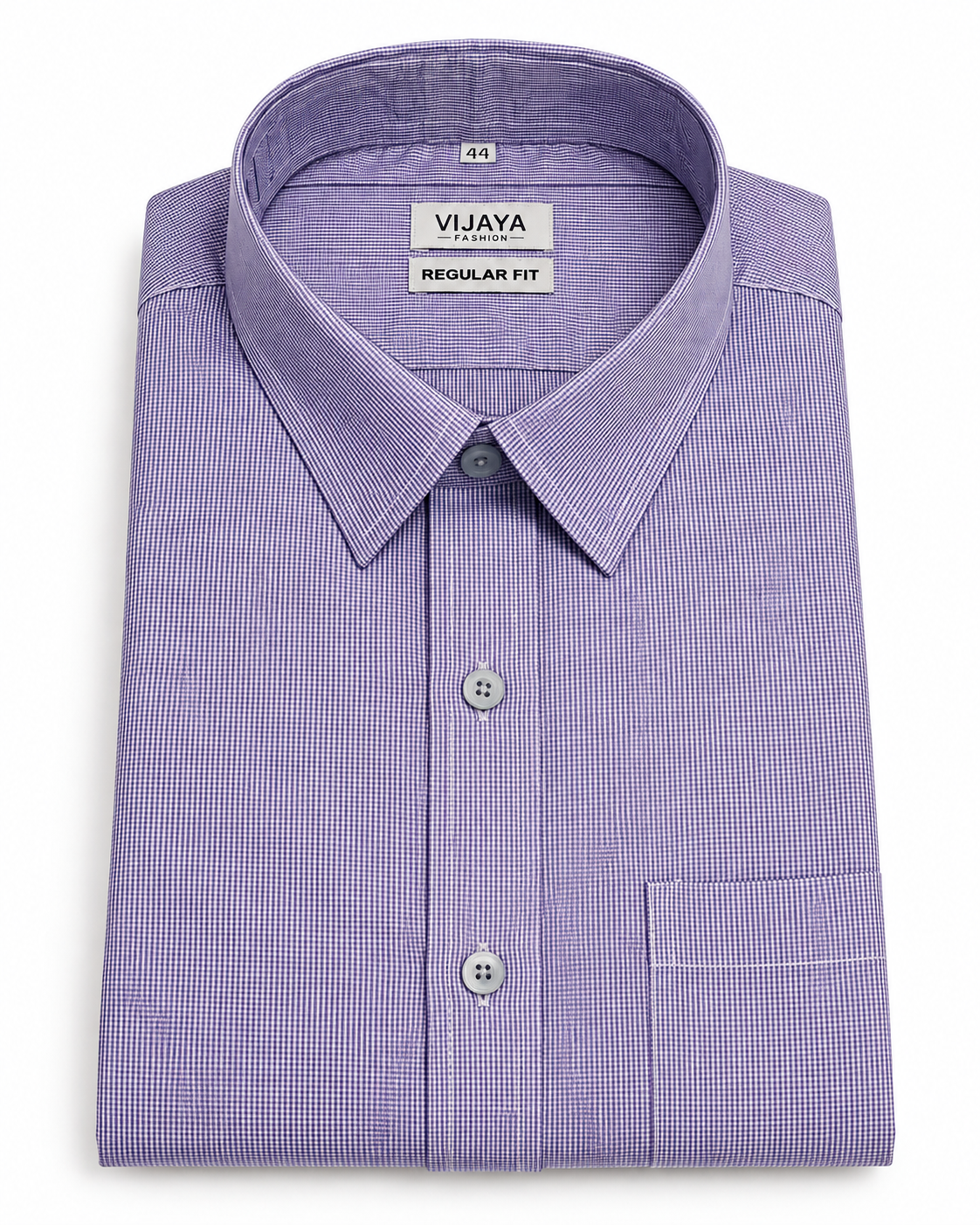 Soft Lavender Purple Micro Textured Polyester Blend Full Sleeve Regular Fit Shirt