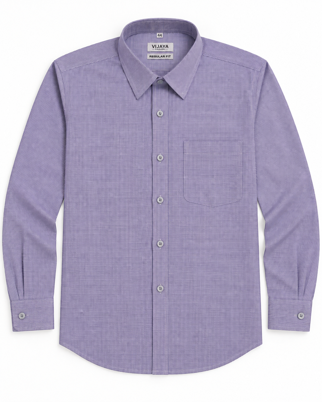 Soft Lavender Purple Micro Textured Polyester Blend Full Sleeve Regular Fit Shirt