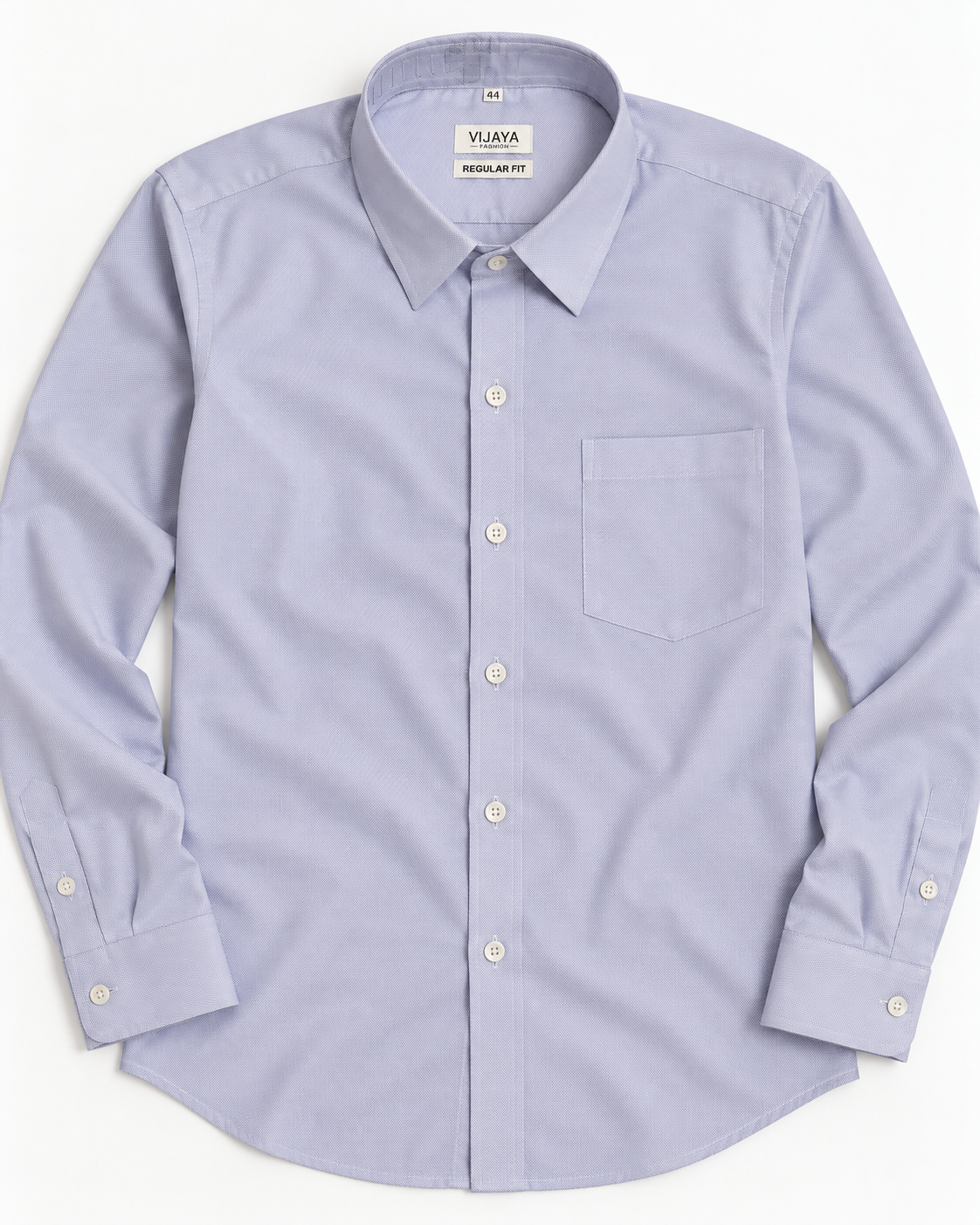 Pale Lavender Blue Solid Polyester Blend Full Sleeve Regular Fit Shirt