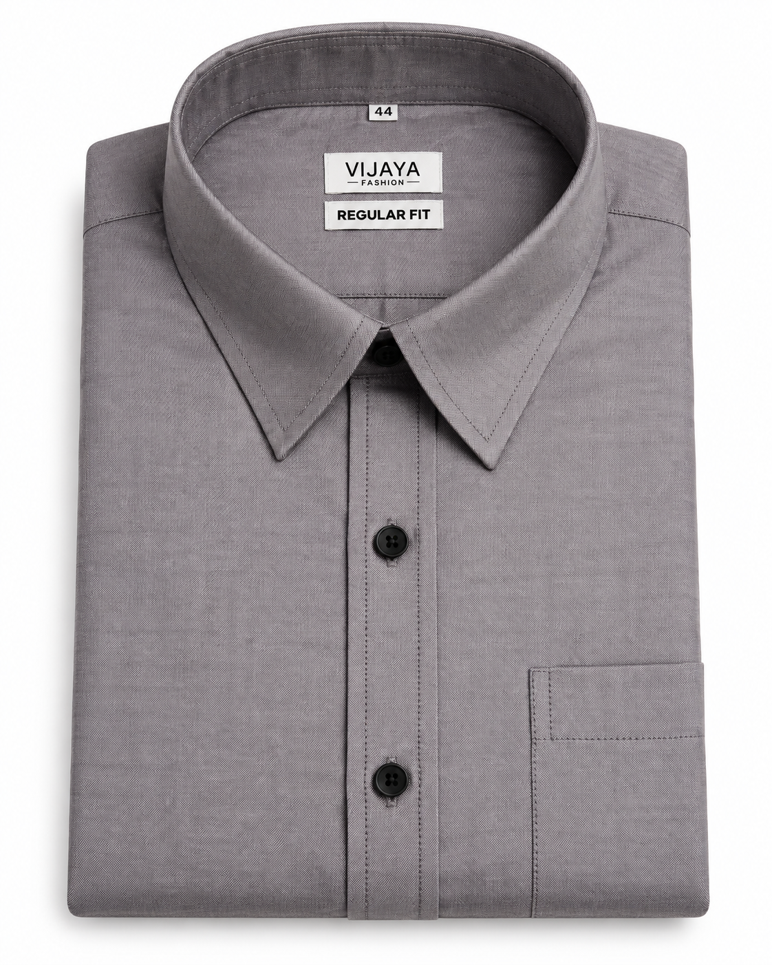 Warm Stone Gray Textured Polyester Blend Full Sleeve Regular Fit Shirt