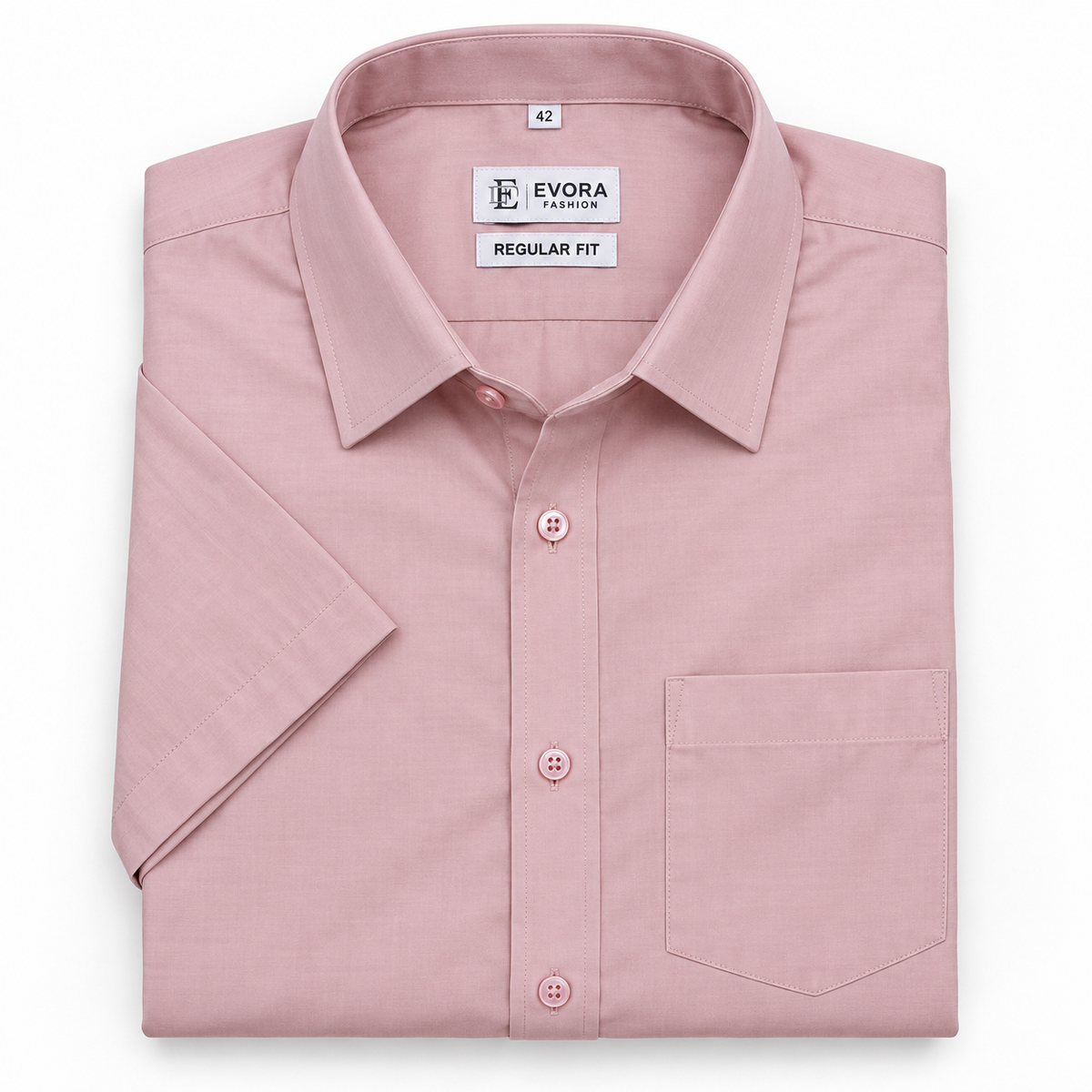 Dusty Rose Pink Solid Cotton Half Sleeve Shirt